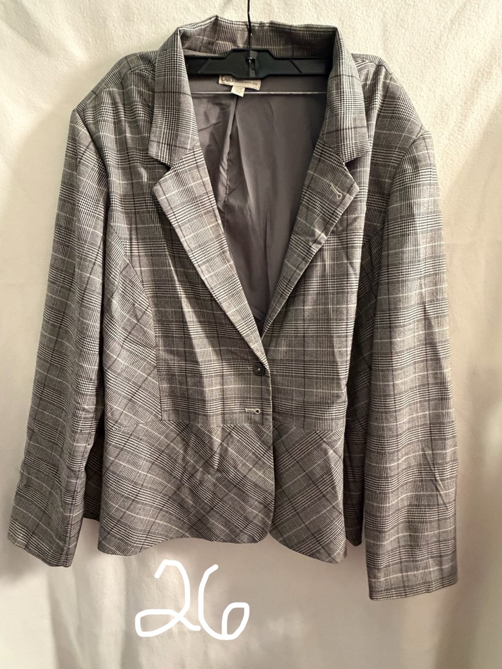 Cato Gray Plaid Women's Blazer Jacket